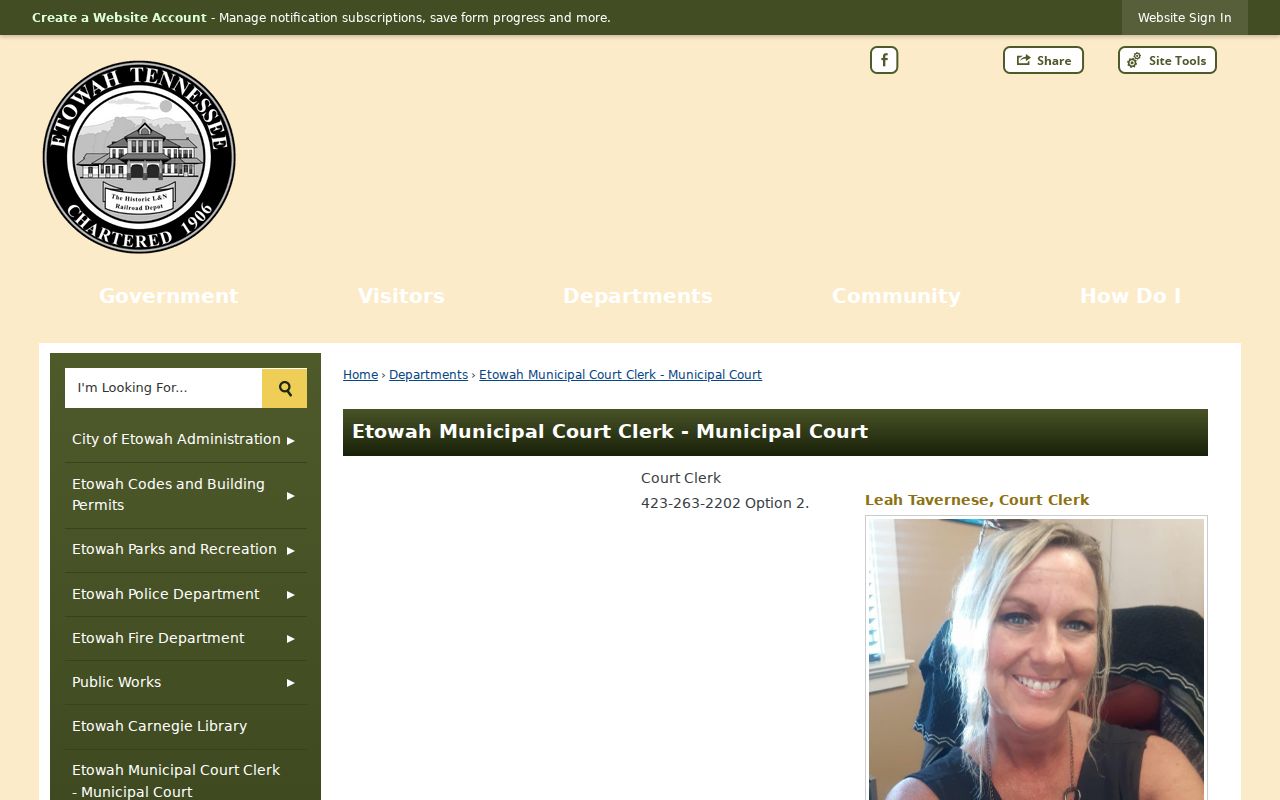 McMinn County traffic warrant records and Etowah Municipal Court Clerk