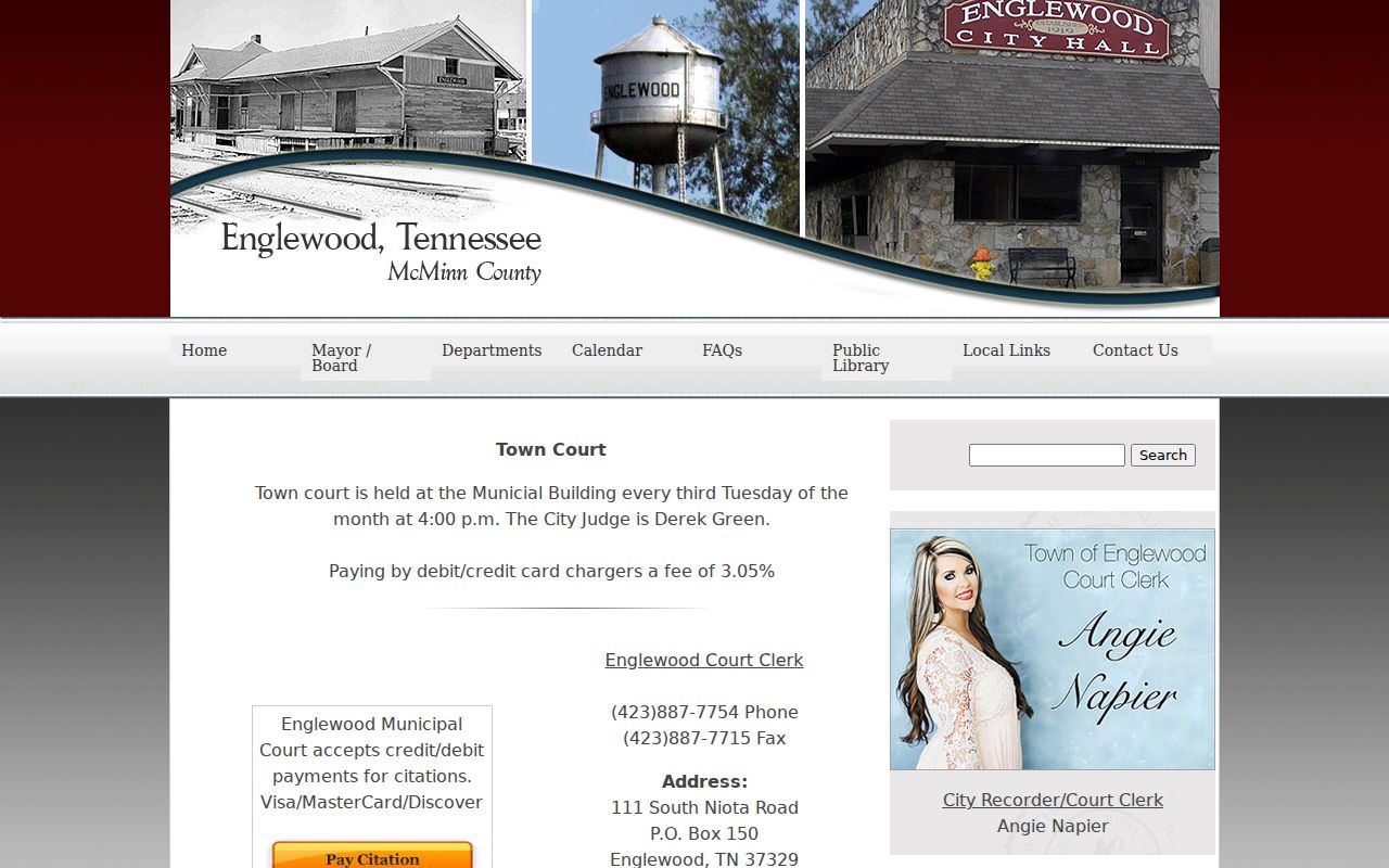 McMinn County bench warrants and Englewood Town Court date and reset instructions