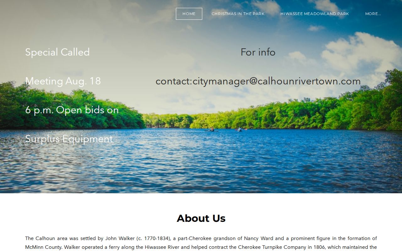 Calhoun warrant records and the city's official municipal government information