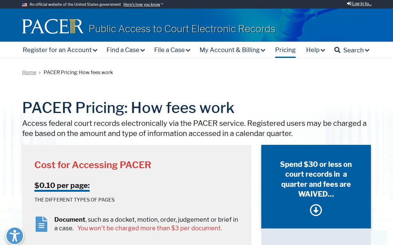 McMinn County warrant search and PACER federal docket access fees
