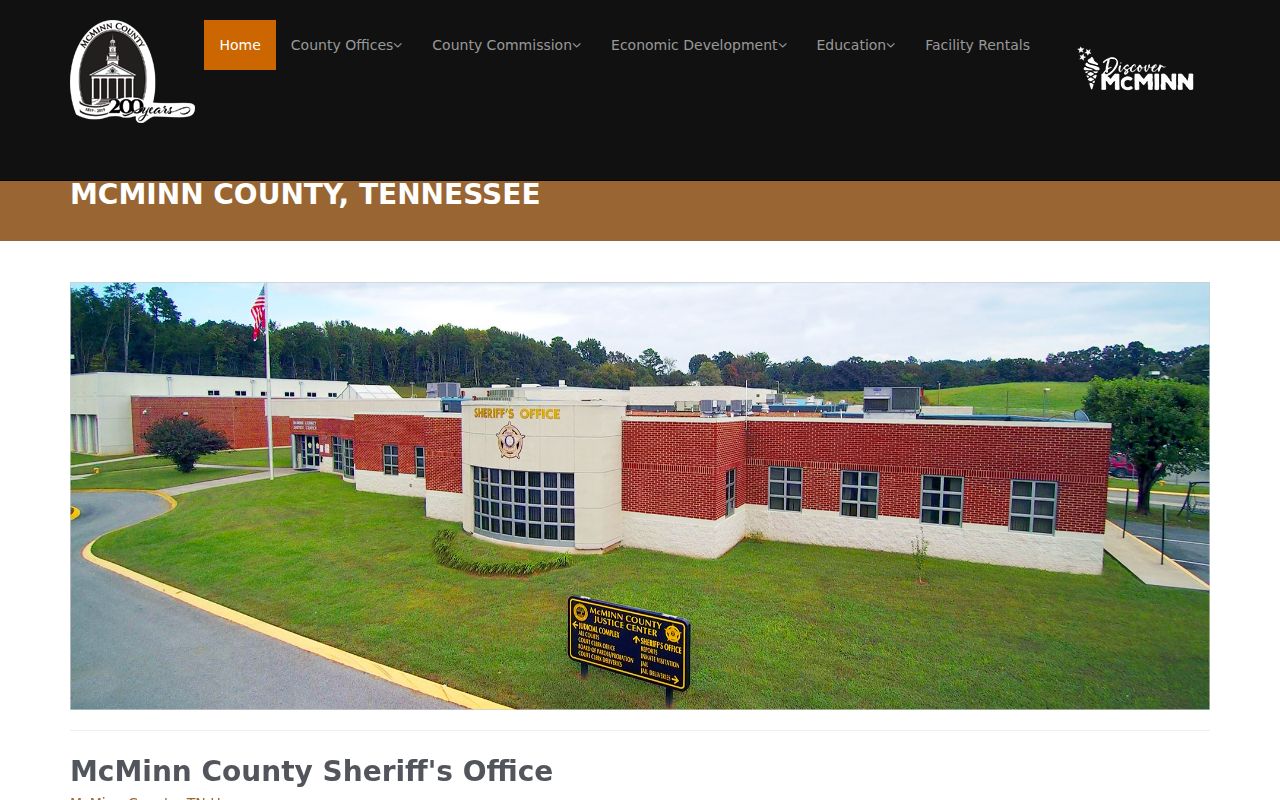 McMinn County warrant records and Sheriff’s Office contact page